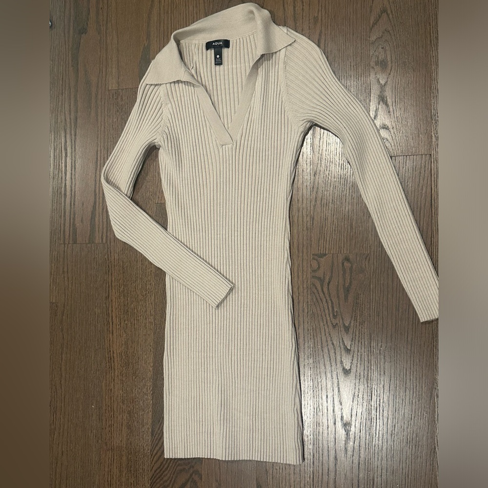 aqua sweater dress